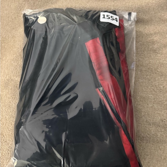 Amiri Jeans 34 Glitter Track Jeans Black With Red Stripe Men's Skinny Distressed - Picture 14 of 14